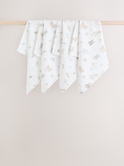Neutral/Pink Mini Jungle Baby Muslin Cloths 4 Pack - Image 1 of 5