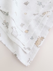 Neutral/Pink Mini Jungle Baby Muslin Cloths 4 Pack - Image 3 of 5