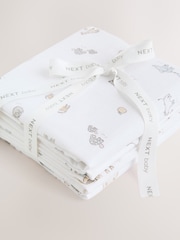 Neutral/Pink Mini Jungle Baby Muslin Cloths 4 Pack - Image 5 of 5