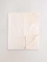 Cream Knitted Patchwork Baby Blanket - Image 1 of 5