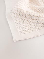 Cream Knitted Patchwork Baby Blanket - Image 2 of 5