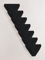 Svart - 100% Konton Full Truser Knickers 7 Pakke - Bilde 1 av 14