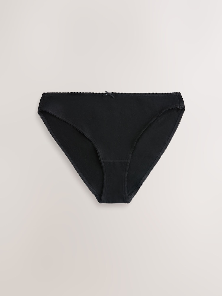 Svart - 100% Konton Full Truser Knickers 7 Pakke - Bilde 2 av 14