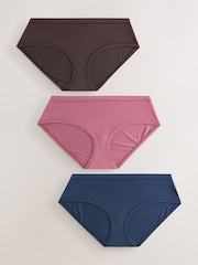 Rose Pink Thong Ultimate Comfort Cotton Knickers 3 Pack - Image 1 of 6