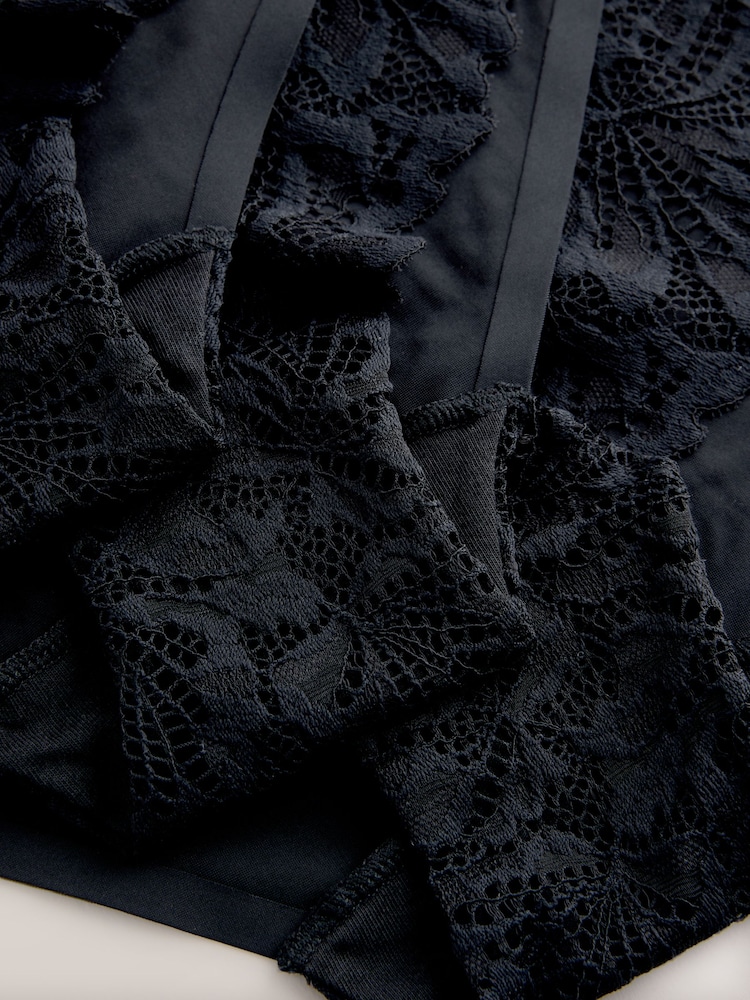 Black Brazilian Lace Front NVPL Knickers 3 Pack - Image 12 of 12