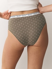 Pink/Green High Waist High Leg Cotton Logo Knickers 7 Pack - Image 11 of 14