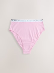 Pink/Green High Waist High Leg Cotton Logo Knickers 7 Pack - Image 5 of 14