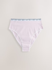 Pink/Green High Waist High Leg Cotton Logo Knickers 7 Pack - Image 8 of 14