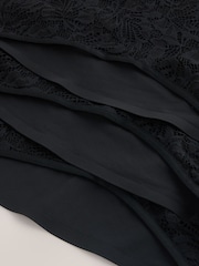 Black High Waist High Leg Lace Front NVPL Knickers 3 Pack - Image 7 of 8