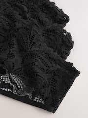 Black High Waisted Thong Lace Front NVPL Knickers 3 Pack - Image 9 of 9