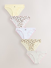 Lemon Yellow Bikini Cotton Rich Knickers 5 Pack - Image 1 of 8