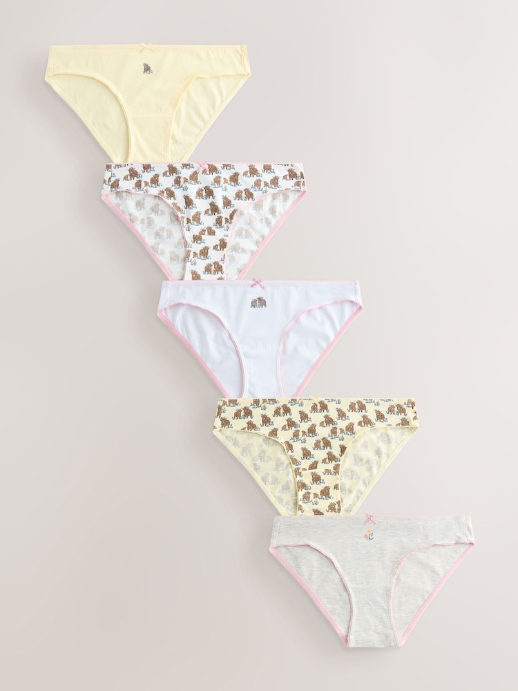 Lemon Yellow Bikini Cotton Rich Knickers 5 Pack - Image 1 of 8