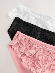 Schwarz/Weiß/Nude - Lace Front NVPL Knickers 3 Pack - Bild 12 von 12