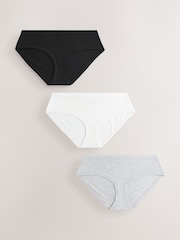 Black/Cream Short Ultimate Comfort Cotton Knickers 3 Pack - Image 1 of 9