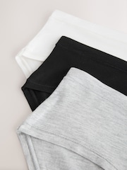 Black/Cream Short Ultimate Comfort Cotton Knickers 3 Pack - Image 8 of 9