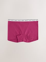 Pink/Green Boyshort Cotton Logo Knickers 7 Pack - Image 8 of 10
