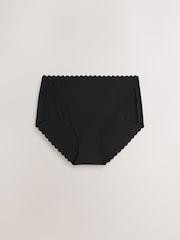 Black Midi No VPL Scallop Knickers 3 Pack - Image 3 of 6