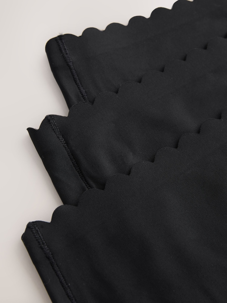 Black Midi No VPL Scallop Knickers 3 Pack - Image 9 of 9