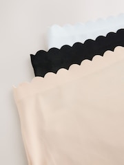 Black/White/Nude High Waist High Leg No VPL Scallop Knickers 3 Pack - Image 11 of 11