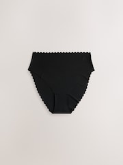 Black/White/Nude High Waist High Leg No VPL Scallop Knickers 3 Pack - Image 7 of 11