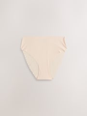 Black/White/Nude High Waist High Leg No VPL Scallop Knickers 3 Pack - Image 8 of 11