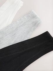 Black/Cream Thong Ultimate Comfort Cotton Knickers 3 Pack - Image 5 of 6