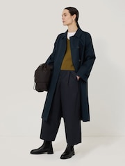 Jigsaw Blue Wide Leg 100% Cotton Trousers - Image 5 of 6