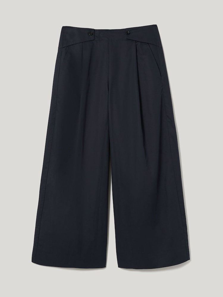Jigsaw Blue Wide Leg 100% Cotton Trousers - Image 6 of 6