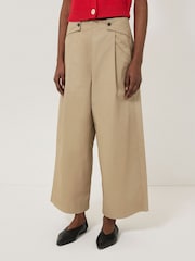 Jigsaw Natural Wide Leg 100% Cotton Trousers - Image 1 of 6