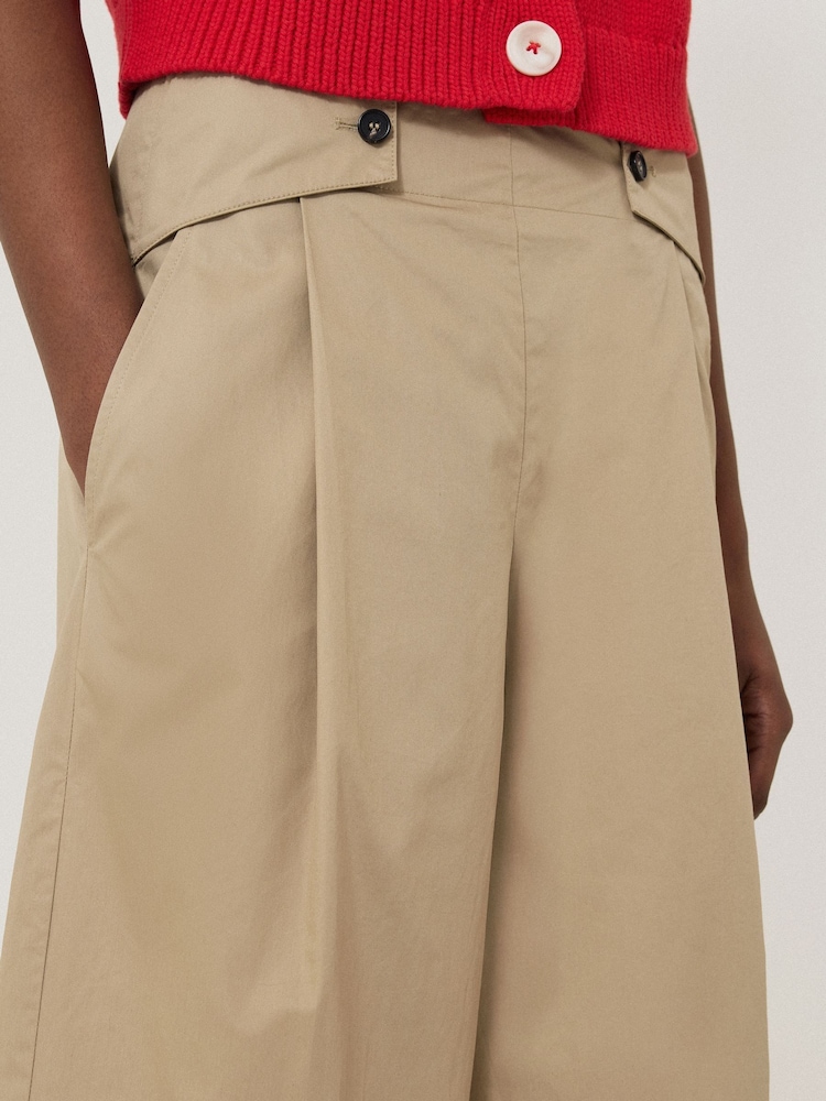 Jigsaw Natural Wide Leg 100% Cotton Trousers - Image 2 of 6