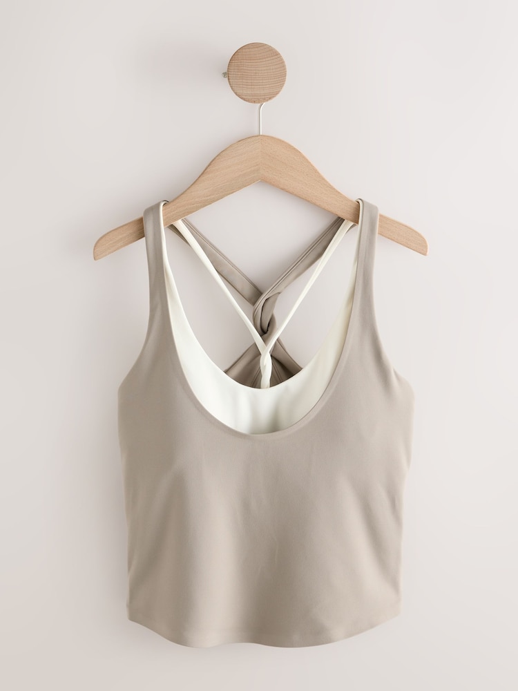 self. Stone Twist Back Crop Top - Image 1 of 4