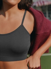 self. Pink/Cream Seamless Rib Long Line Bralette 2 Pack - Image 5 of 8