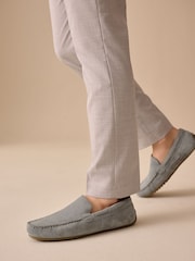 Grey Suede Standard Fit (F) Loafers - Image 1 of 9