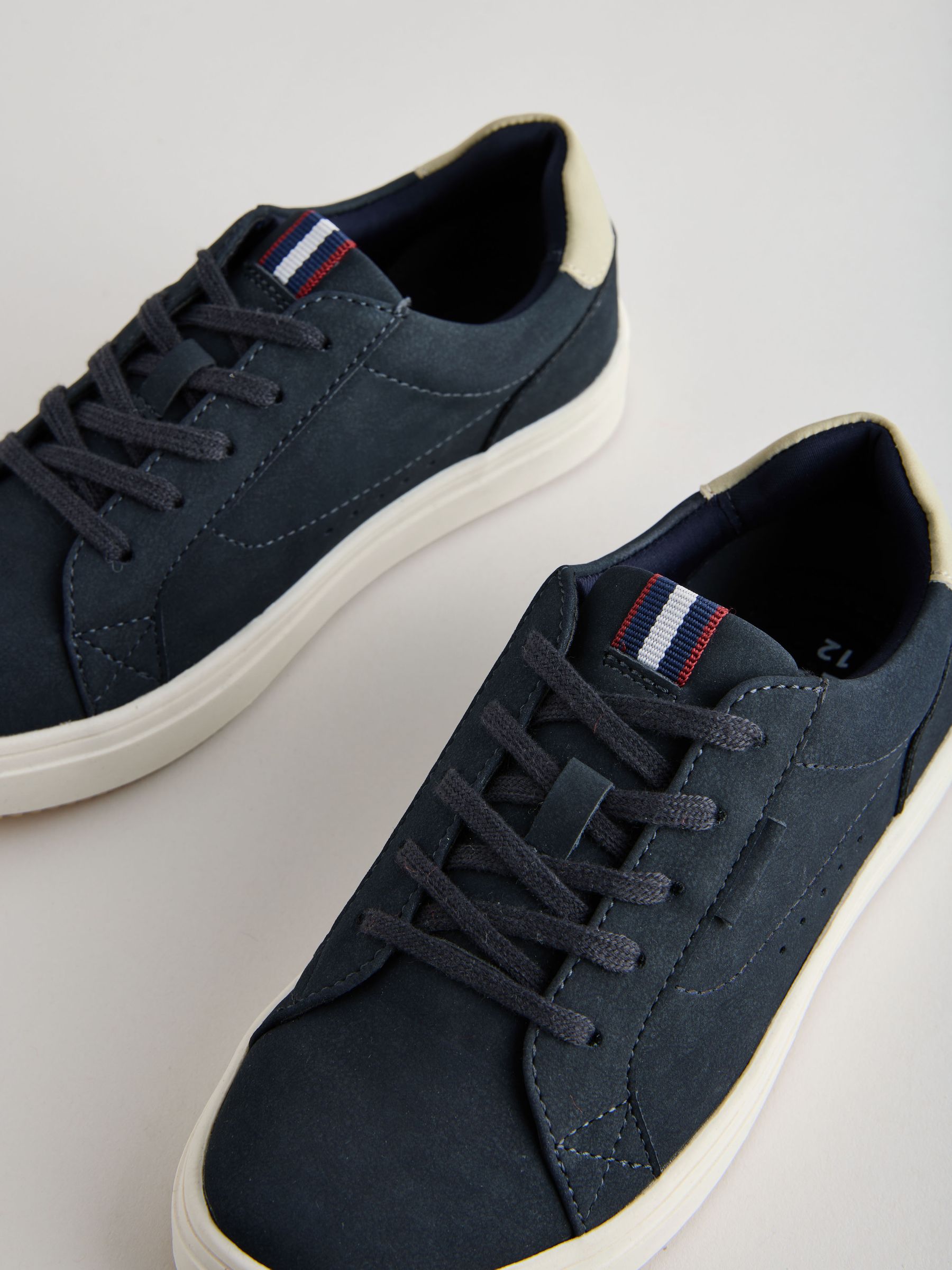 Buy Navy Standard Fit (F) Lace up Smart Trainers from the Next UK