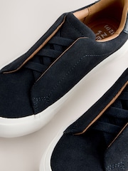 Navy Standard Fit (F) Elastic Lace Smart Trainers - Image 4 of 5