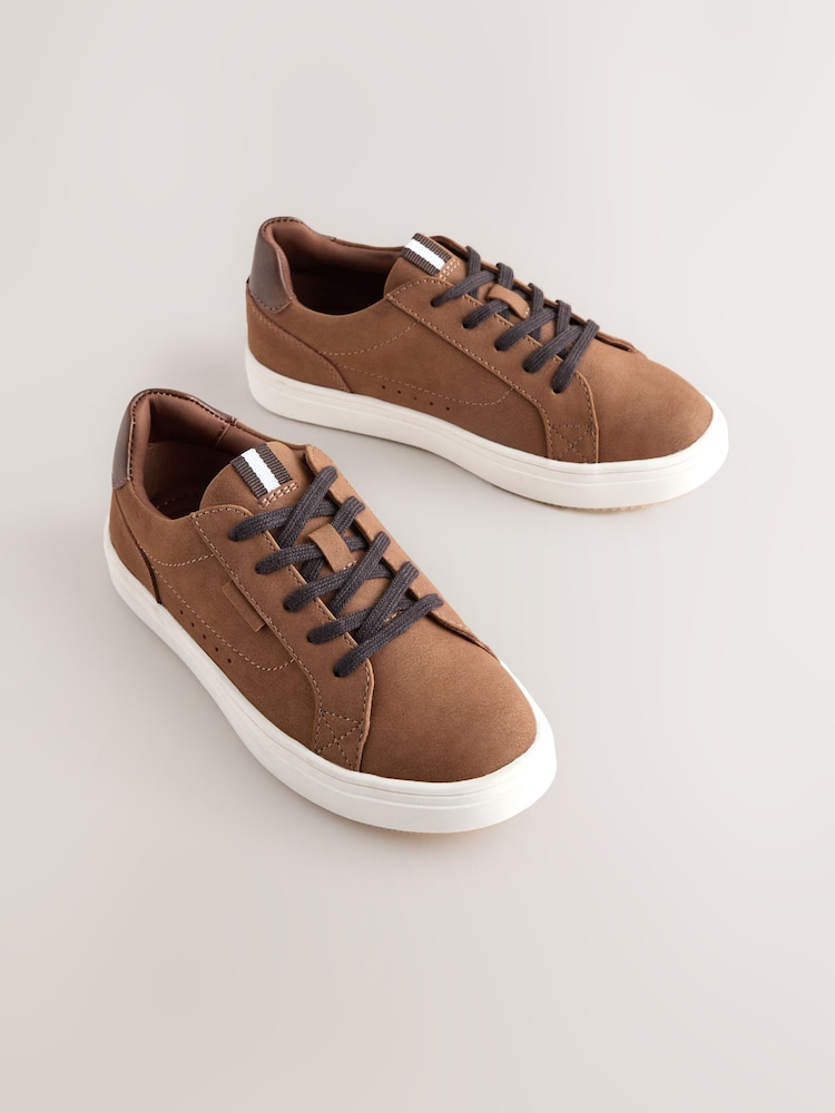Tan Brown Standard Fit (F) Lace up Smart Trainers - Image 1 of 5