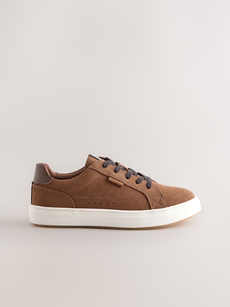 Tan Brown Standard Fit (F) Lace up Smart Trainers - Image 2 of 5