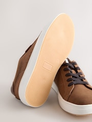 Tan Brown Standard Fit (F) Lace up Smart Trainers - Image 5 of 5