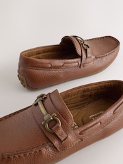 Tan Brown Leather Snaffle Standard Fit (F) Loafers - Image 4 of 5