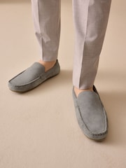 Grey Suede Wide Fit (G) Loafers - Image 3 of 9