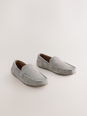Grey Suede Wide Fit (G) Loafers - Image 5 of 9