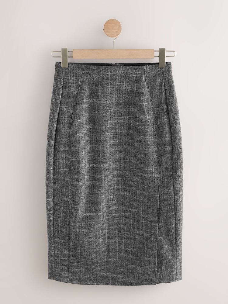 رمادي - Crosshatch Pencil Skirt - صورة 1 من 4 رمادي - Crosshatch Pencil Skirt - صورة 1 من 4