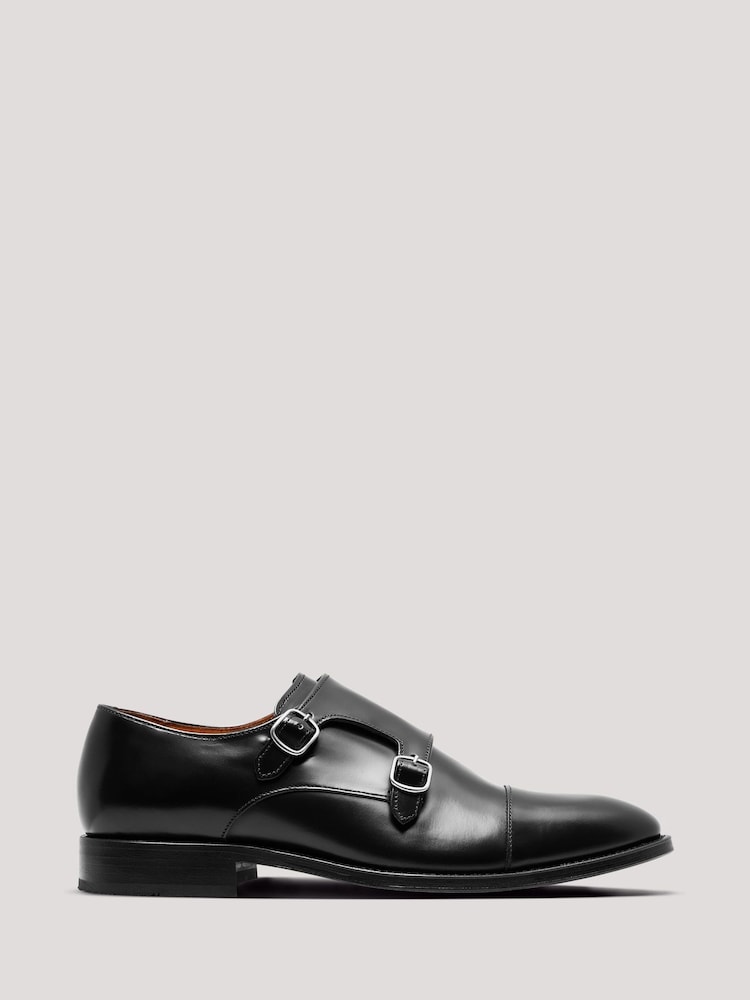 Hawes & Curtis Black Monk Shoes - Image 1 of 5