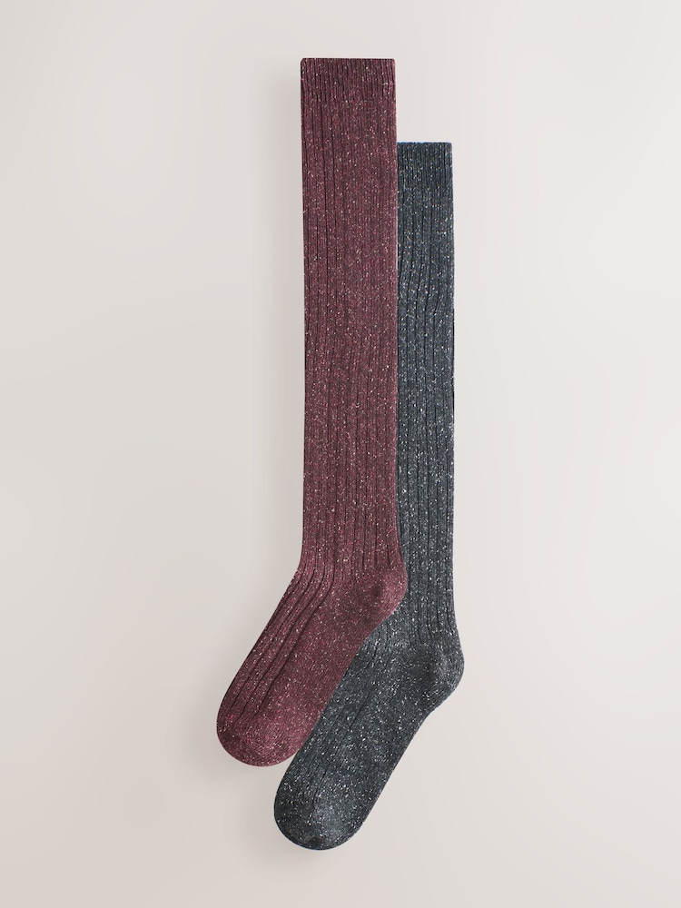 Berry/Charcoal - Komplet 2 parov nogavic do kolen - Slika 1 iz 5