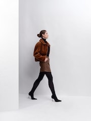Urban Code Brown Tan Reversible Shearling Look Bomber - Image 2 of 7