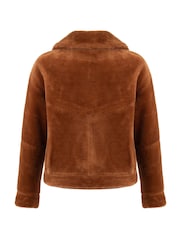 Urban Code Brown Tan Reversible Shearling Look Bomber - Image 6 of 7