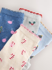 Christmas All Over Character Ankle Socks 4 Pack - Image 7 of 7
