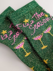 Christmas Fizz The Season Sack Socks 1 Pack - Image 3 of 3