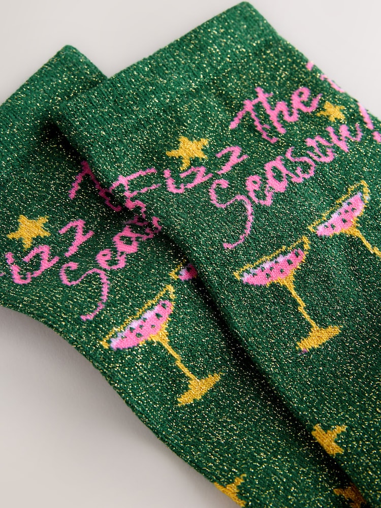 Christmas Fizz The Season Sack Socks 1 Pack - Image 3 of 3