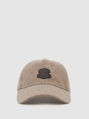 Reiss Oatmeal Brown Abel Monogram Appliqué Wool-Blend Cap - Image 1 of 5